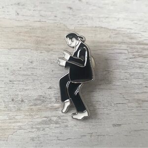 John Travolta Moonwalk Enamel Pin Collectible Black White NEW